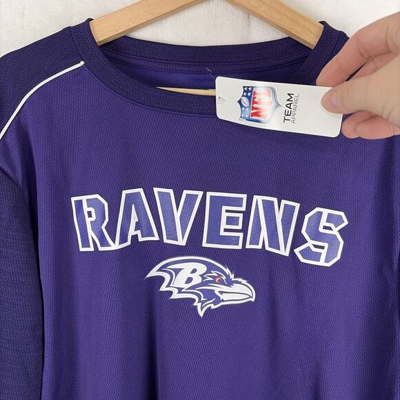Baltimore Ravens NFL Team Long Sleeve Activewear T-Shirt Size Large Purple NWT - Picture 2 of 5